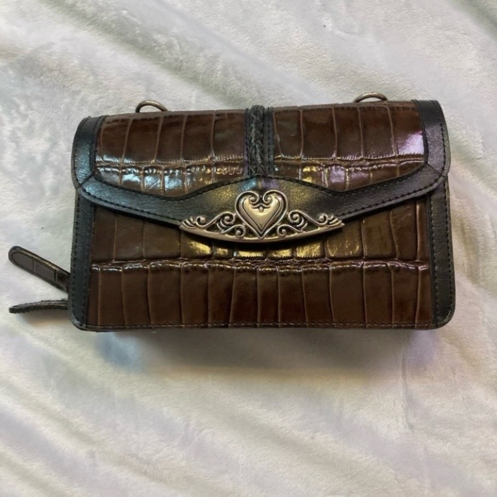 Brighton Brown Croc-Embossed Clutch